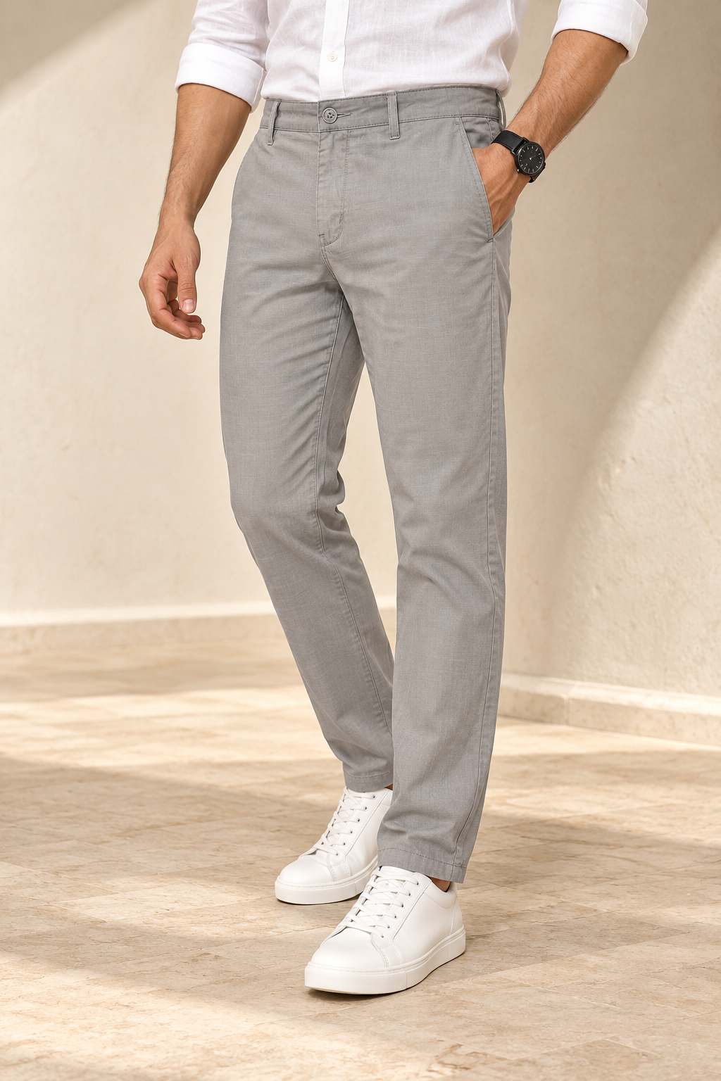 PureFlow Grey Pure Linen Trousers